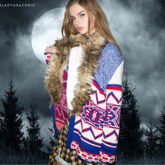 DOLLS KILL X Mink Pink Legends of the Forest boho cardigan - Picture 1 of 11